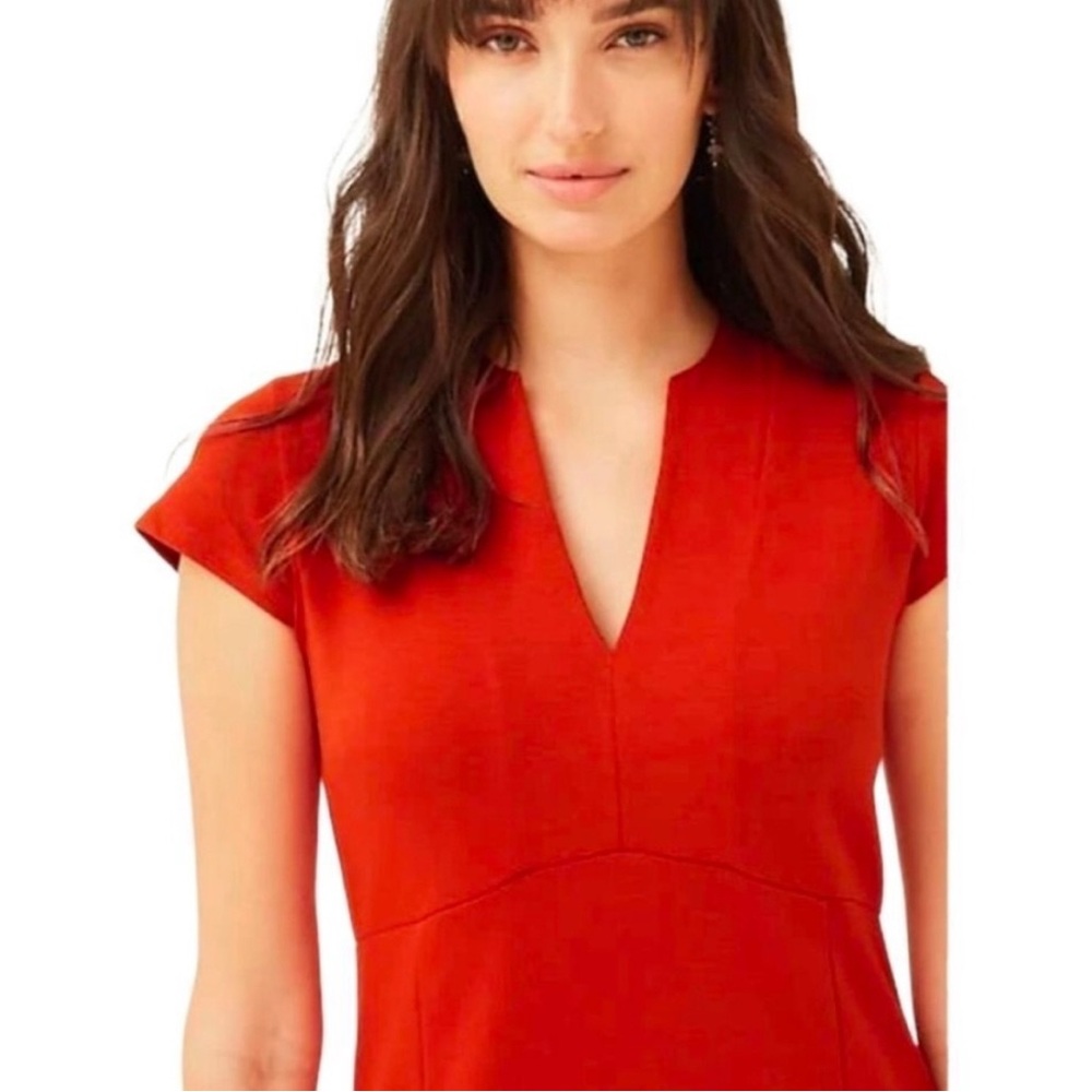 J. Jill Monterey Knit Midi Dress Orange Red Rust Fall Size XS - Picture 4 of 16